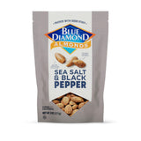 Blue Diamond Almonds, Premium Sea Salt and Black Pepper Flavored Snack Nuts Perfect Mix for Lunches or On-The-Go for Healthy Snacking, 8 Ounce (Pack