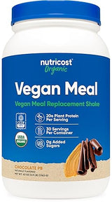 Nutricost Organic Vegan Meal Replacement Shake Powder (Chocolate Peanut Butter) - Certified USDA Organic and Gluten Free