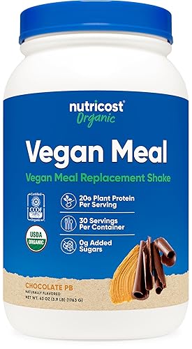 Nutricost Organic Vegan Meal Replacement Shake Powder (Chocolate Peanut Butter) - Certified USDA Organic and Gluten Free