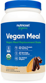 Nutricost Organic Vegan Meal Replacement Shake Powder (Chocolate Peanut Butter) - Certified USDA Organic and Gluten Free
