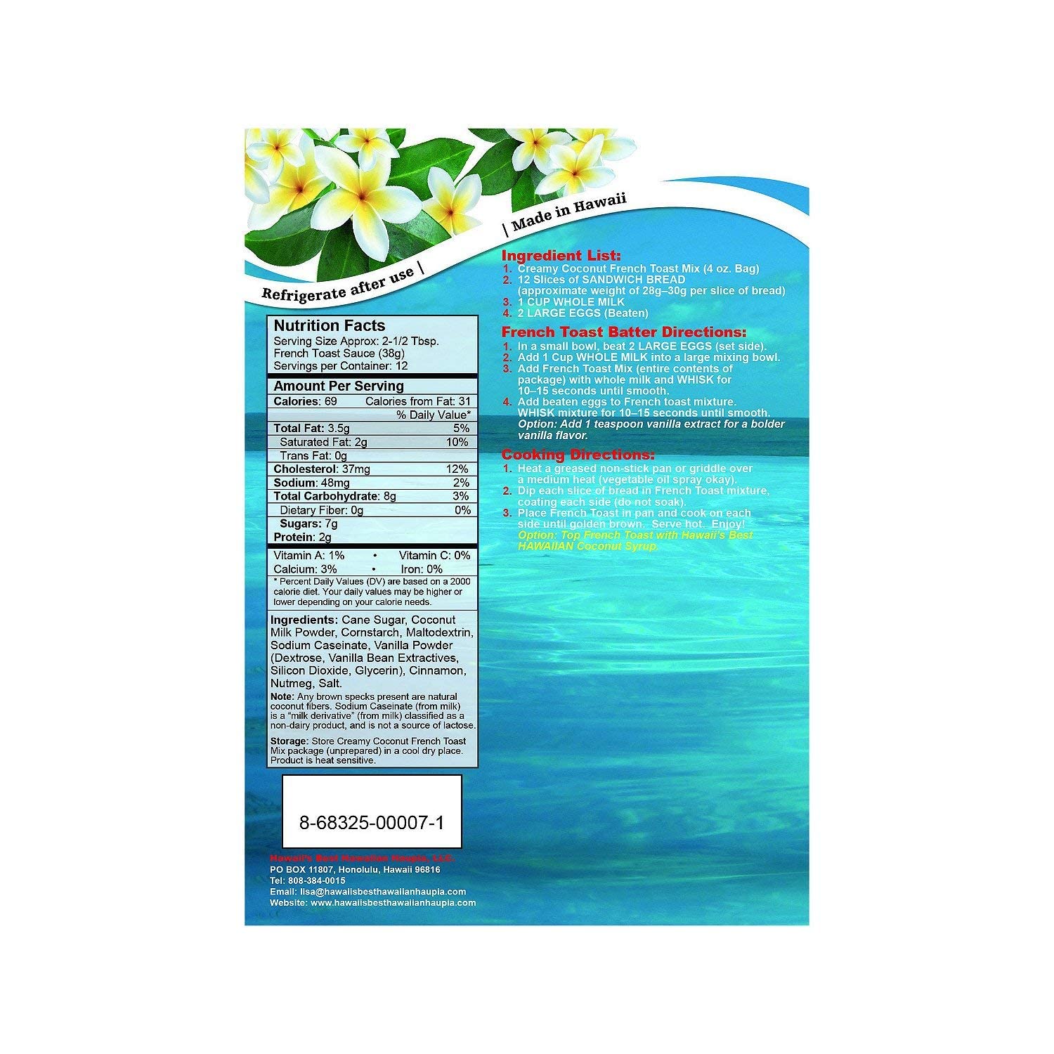 Hawaii's Best Hawaiian Creamy Coconut French Toast Mix (3 Pack)
