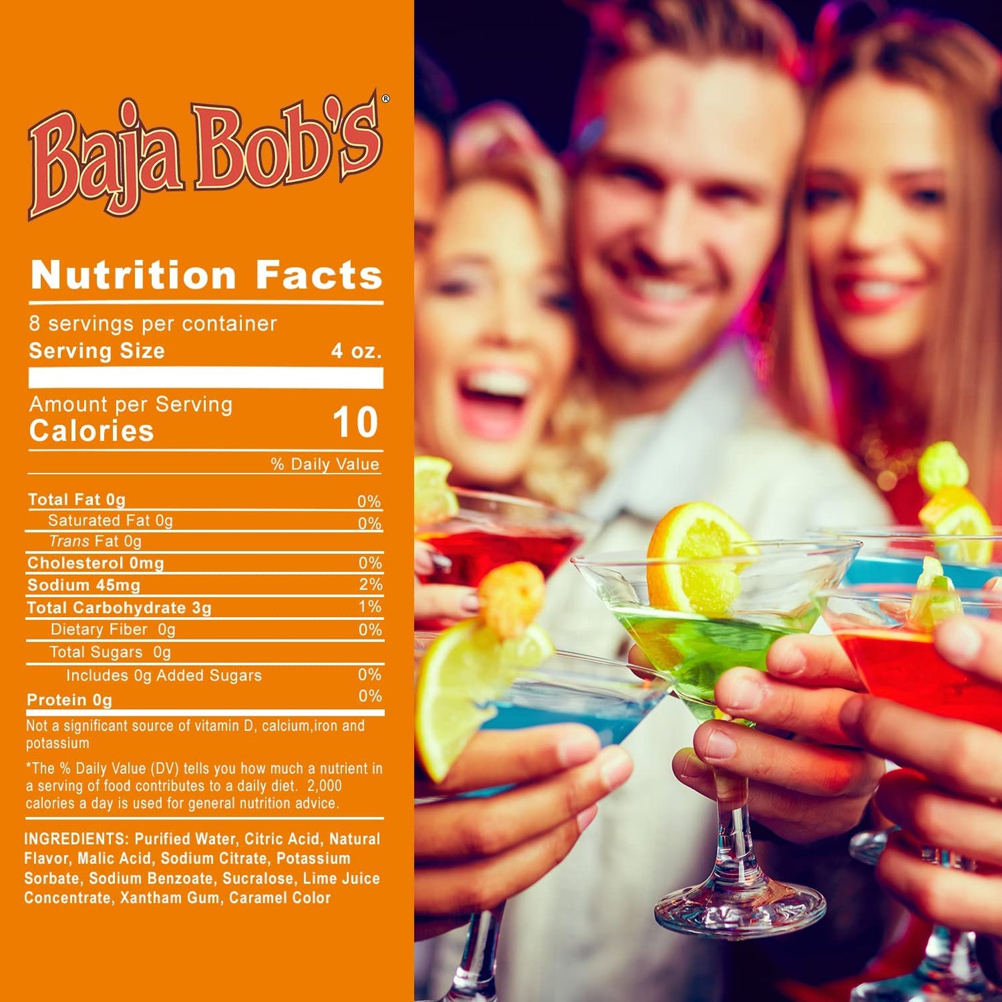 Baja Bob's Sugar Free TRIPLE CITRUS MARGARITA Mix, 1.75L - Cocktail Mixer - Keto Friendly - Low Calorie - Low Carb