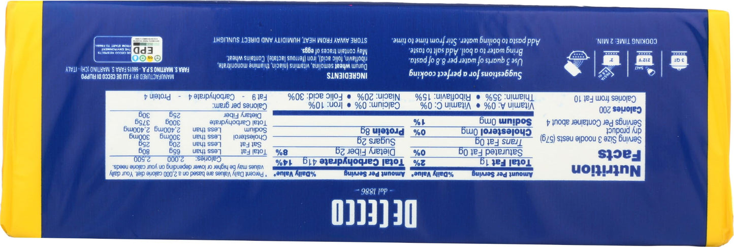 De Cecco Pasta Angel Hair Nests Pasta, 8.8 oz