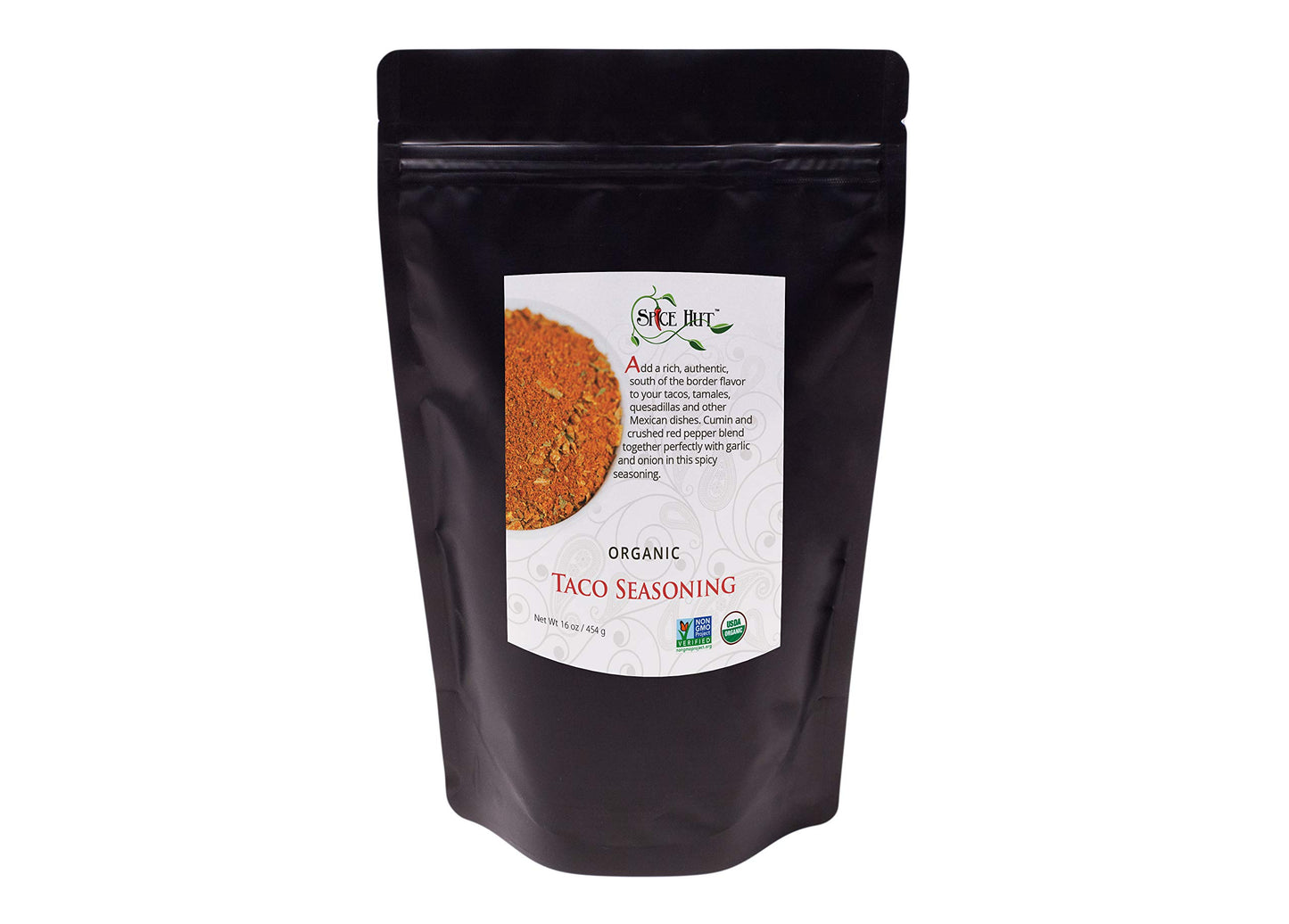 Organic Taco Seasoning Mix by Spice Hut, Salt-Free, Authentic Southwestern Seasoning for Cooking Flavorful Carne Asada, Beef, Carnitas, Tacos, Burrito