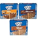 Pop Tarts Frosted Variety, S'mores, Chocolate Fudge, and Brown Cinnamon Sugar, 20 Ounce (Pack of 3) - with Make Your Day Bag Clip