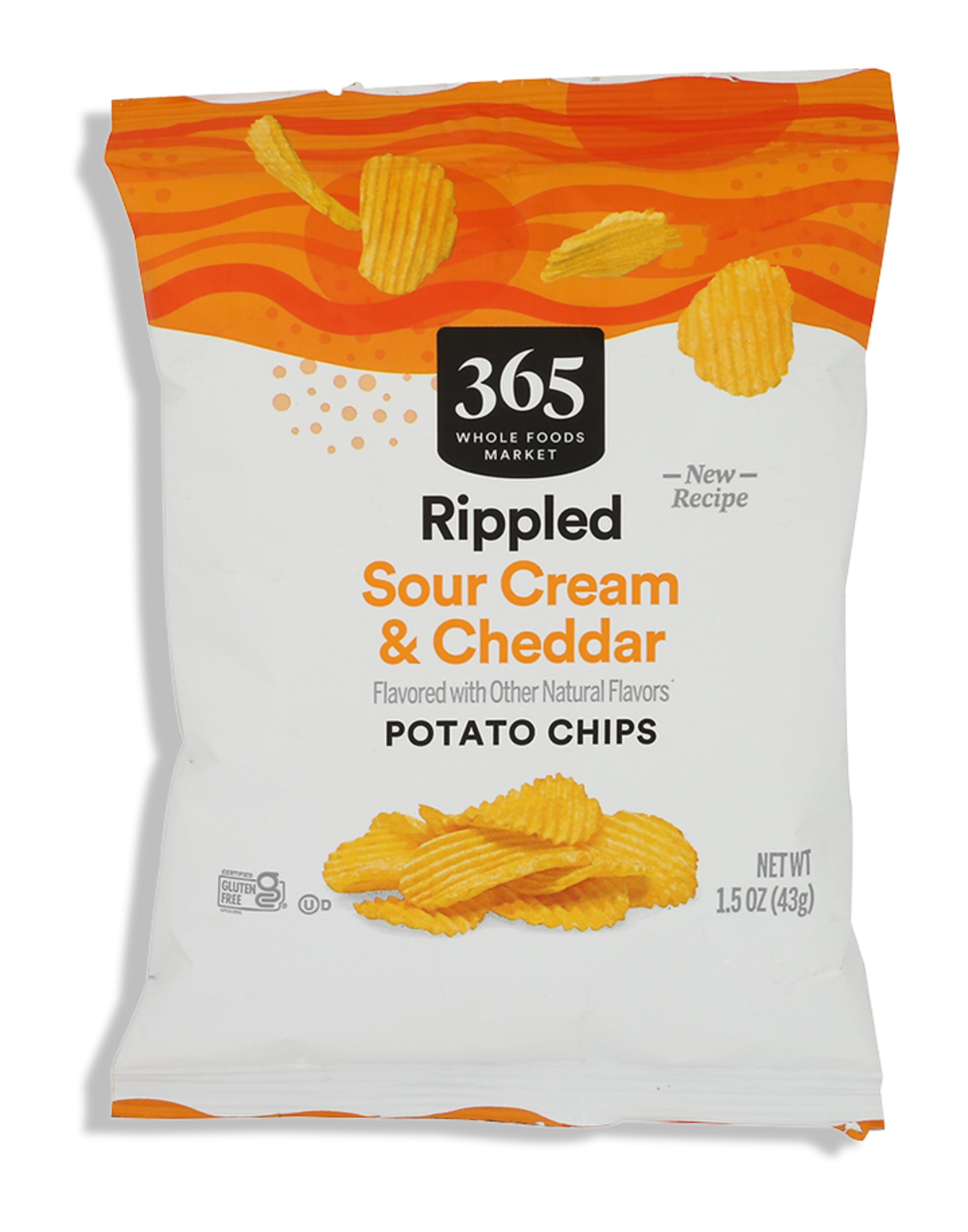 365 by Whole Foods Market, Chip Potato Rippled Cheddar Sour Cream Single, 1.5 Ounce