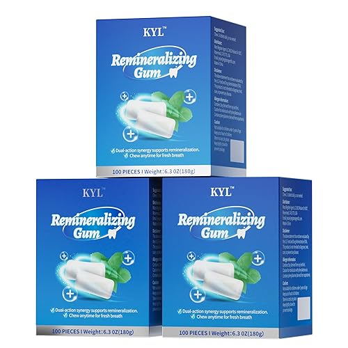 Remineralizing Gum with Xylitol Mint Flavor, Sugar Free Chewing Gum for Enamel Support and Fresh Breath, Gluten-Free Oral Care Gum for Daily Use Work