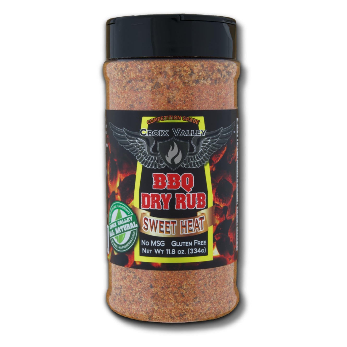 Croix Valley Sweet Heat BBQ Dry Rub - 3 Pack (11.8 oz Plastic Shaker Bottle) - Balanced Sweetness with Finishing Cayenne Heat - Gluten-Free, No MSG