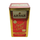 Akbar Royal Gold - Big Leaf OPA Ceylon Black Tea, Loose Leaf in Gold Tin, 250g | Smooth, Light Floral Aroma | Whole-Leaf Orange Pekoe A