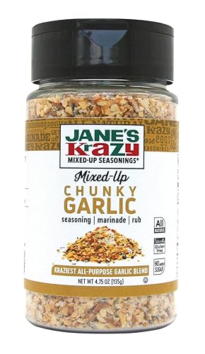 Jane's Krazy Chunky Mixed-Up Garlic Seasoning, 4.75 Ounce
