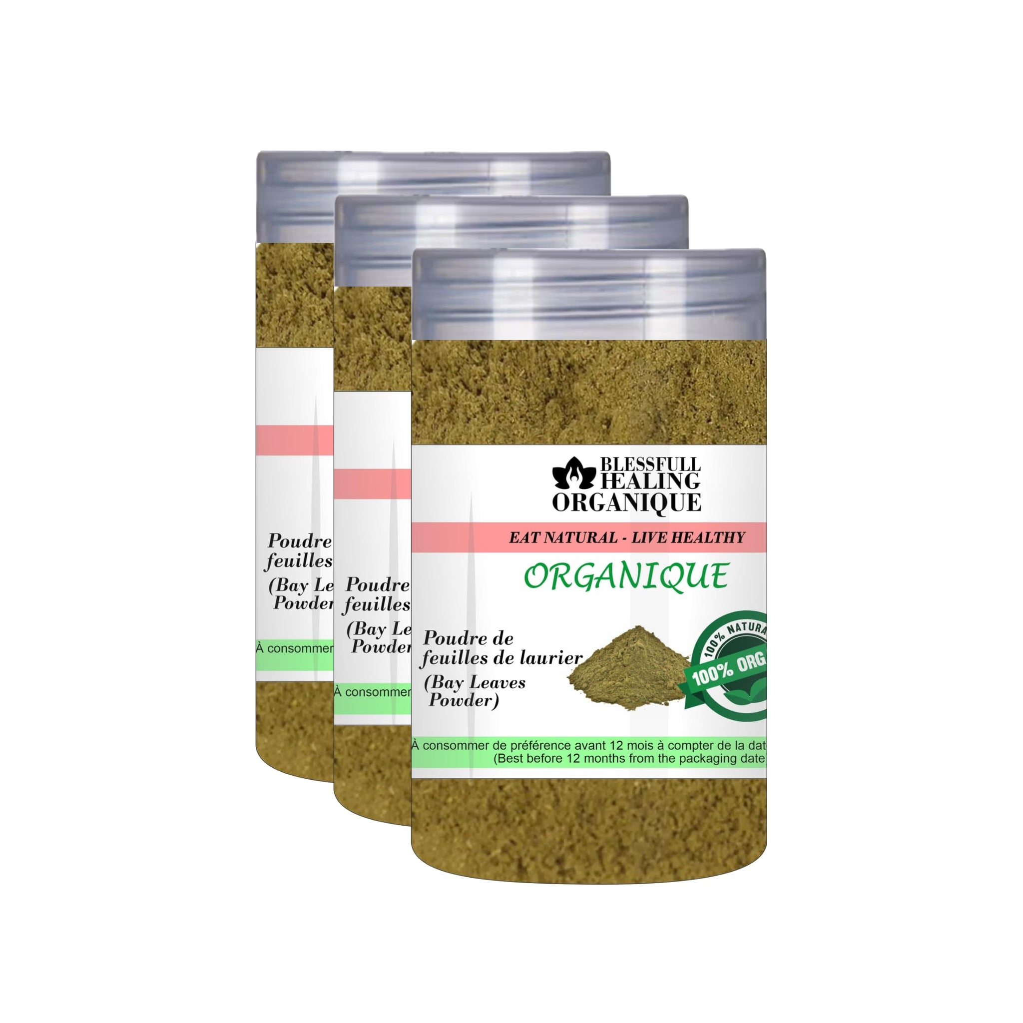Blessfull Healing Organic Bay Leaves Powder 100 Gram (3.52 oz) Each (Pack Of 3) = 300 Grams, Vegan