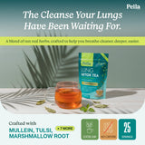 Lung Detox Tea - 10-Herb Formula with Ginger Licorice Elderberry Ginseng Marshmallow Root Echinacea Peppermint Tulsi Rooibos & Mullein Leaves - Vegan