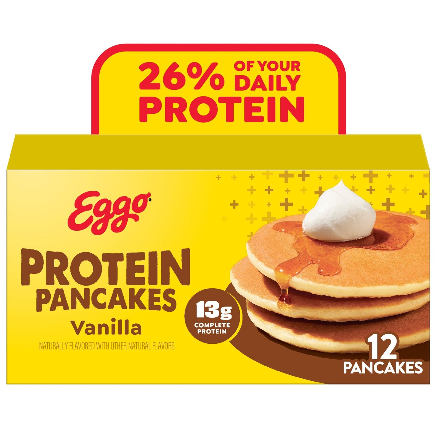 Eggo Protein Frozen Pancakes, Frozen Breakfast, Protein Snacks, Vanilla, 14.8oz Box (12 Pancakes)