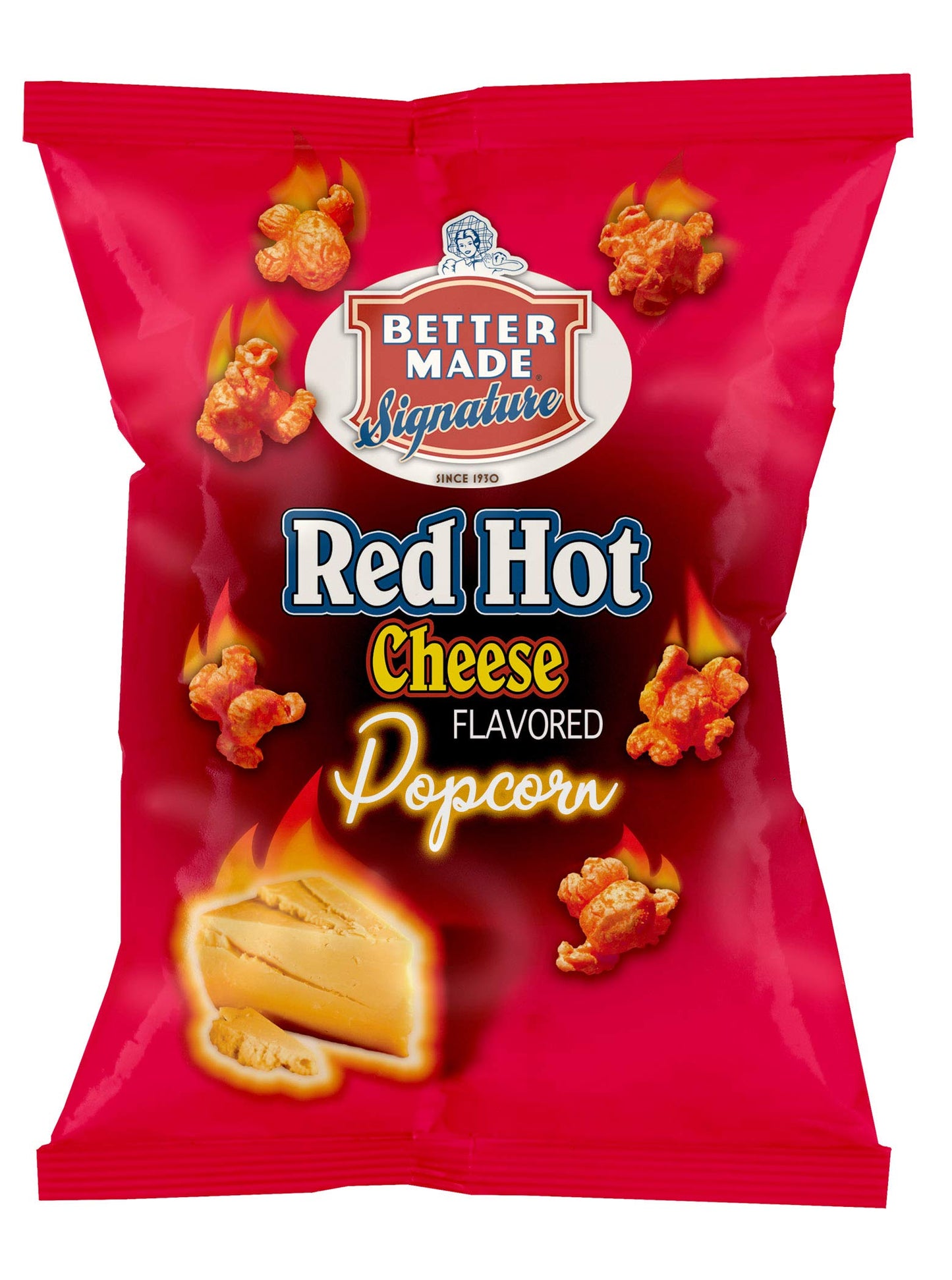Better Made Special Popcorn (8) x Bags 2.5-2.75oz Each (Pack of 8) (HOT CHEESE) - Adult Bulk Snacks, Kids Lunch, Delicious Hot Cheese Flavorerd Popped