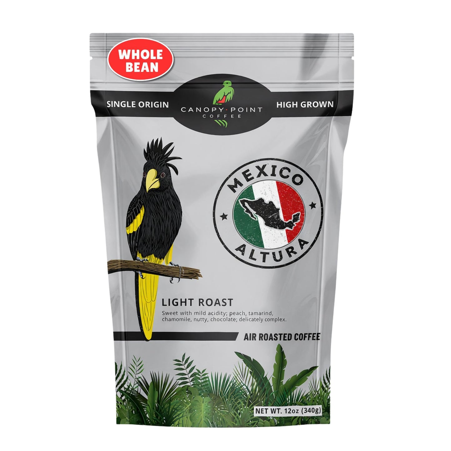 Canopy Point Coffee - Altura Mexican Light Roast, Gourmet Blonde Roast, Air Roasted Arabica Coffee (Whole Bean, 12oz)