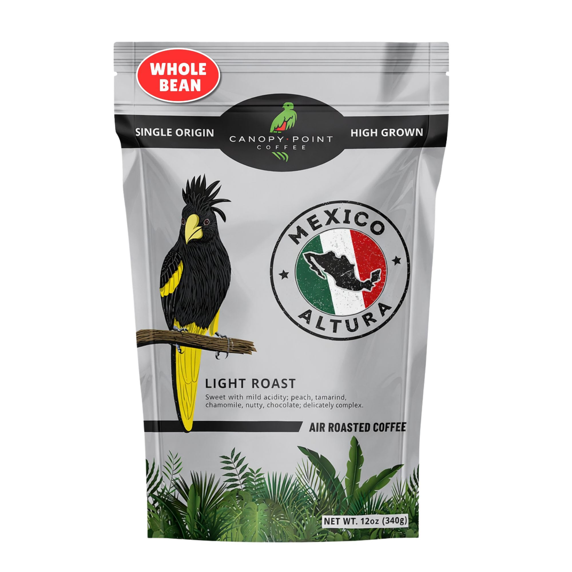 Canopy Point Coffee - Altura Mexican Light Roast, Gourmet Blonde Roast, Air Roasted Arabica Coffee (Whole Bean, 12oz)