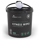 Wipex Yoga Mat Cleaner Wipes, EWG Verified, 400 Ct Plant-Based Lemongrass, Eucalyptus & Vinegar Wipes for Gym & Fitness Equipment & All Purpose Gym