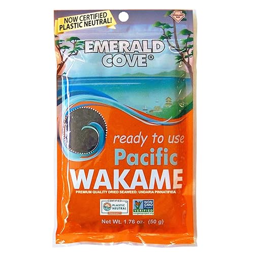 Emerald Cove Ready-to-Use Pacific Wakame, Premium Dried Seaweed, Non-GMO, Gluten Free, 1.76 oz (1 pk)