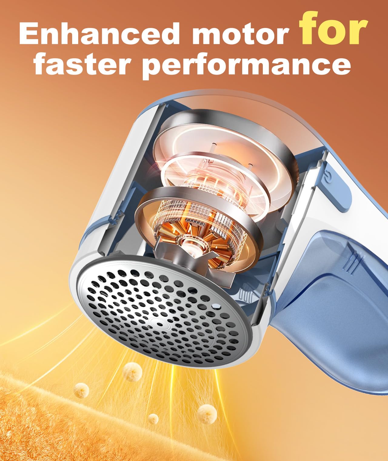Fabric Shaver, Lint Remover for Clothes, Effectively and Quickly Remove Pills, Sweater Shaver with Stainless Steel 3-Leaf Blades and Safety Lock