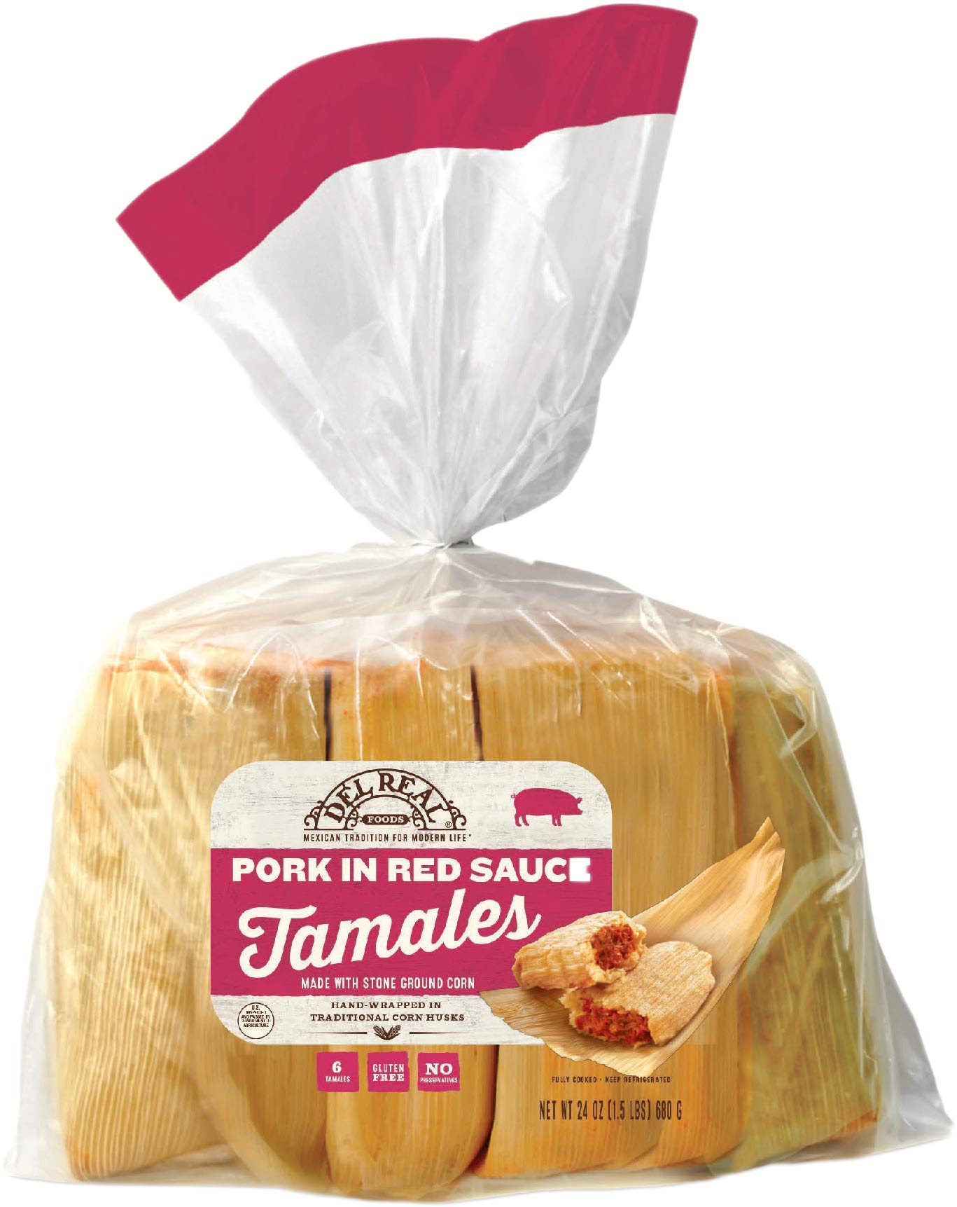 Del Real Foods Gourmet Pork Tamales In Red Sauce