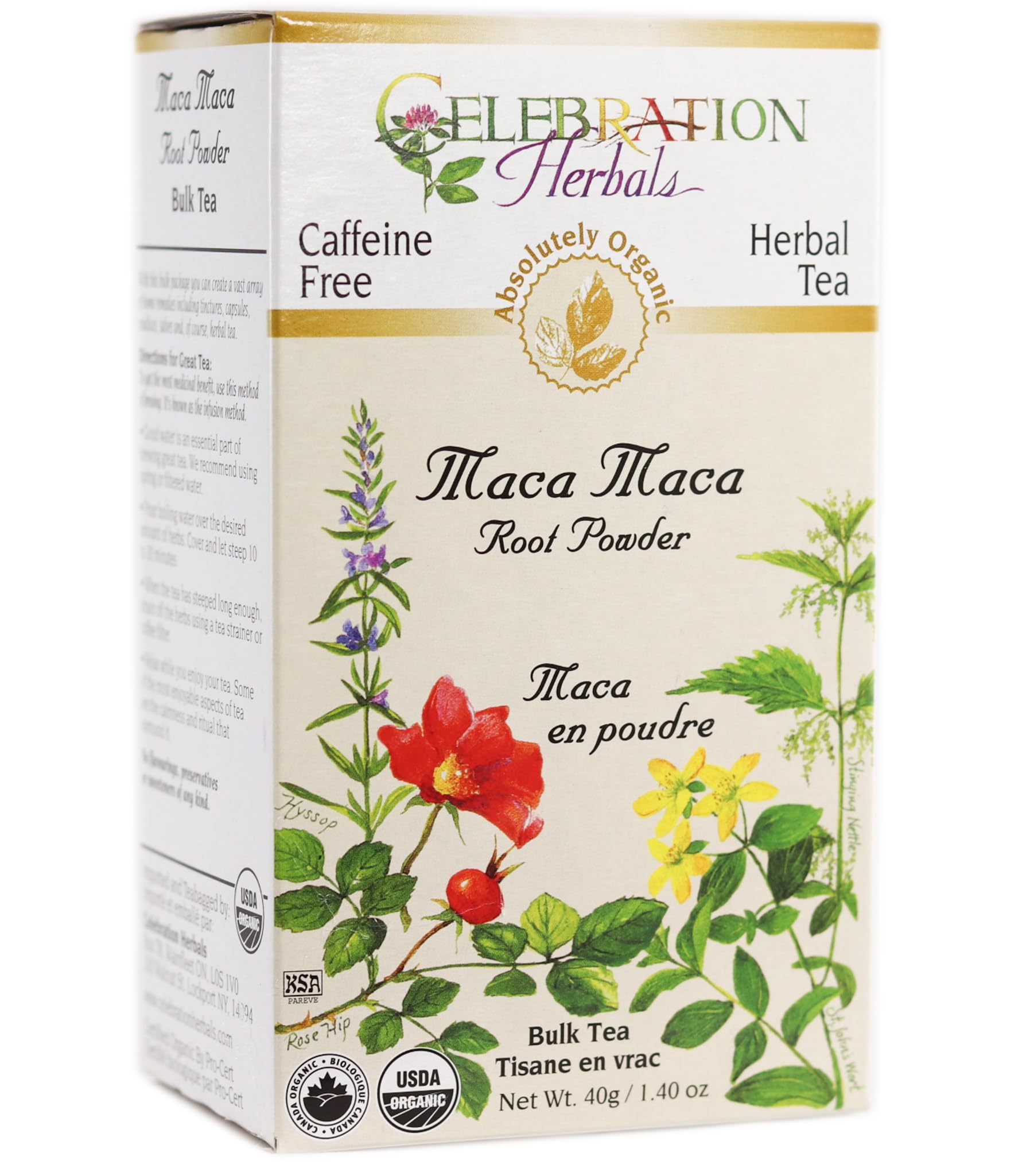 Celebration Herbals Organic Maca Maca Root Powder Tea Caffeine Free - 40 Grams (Loose Tea)