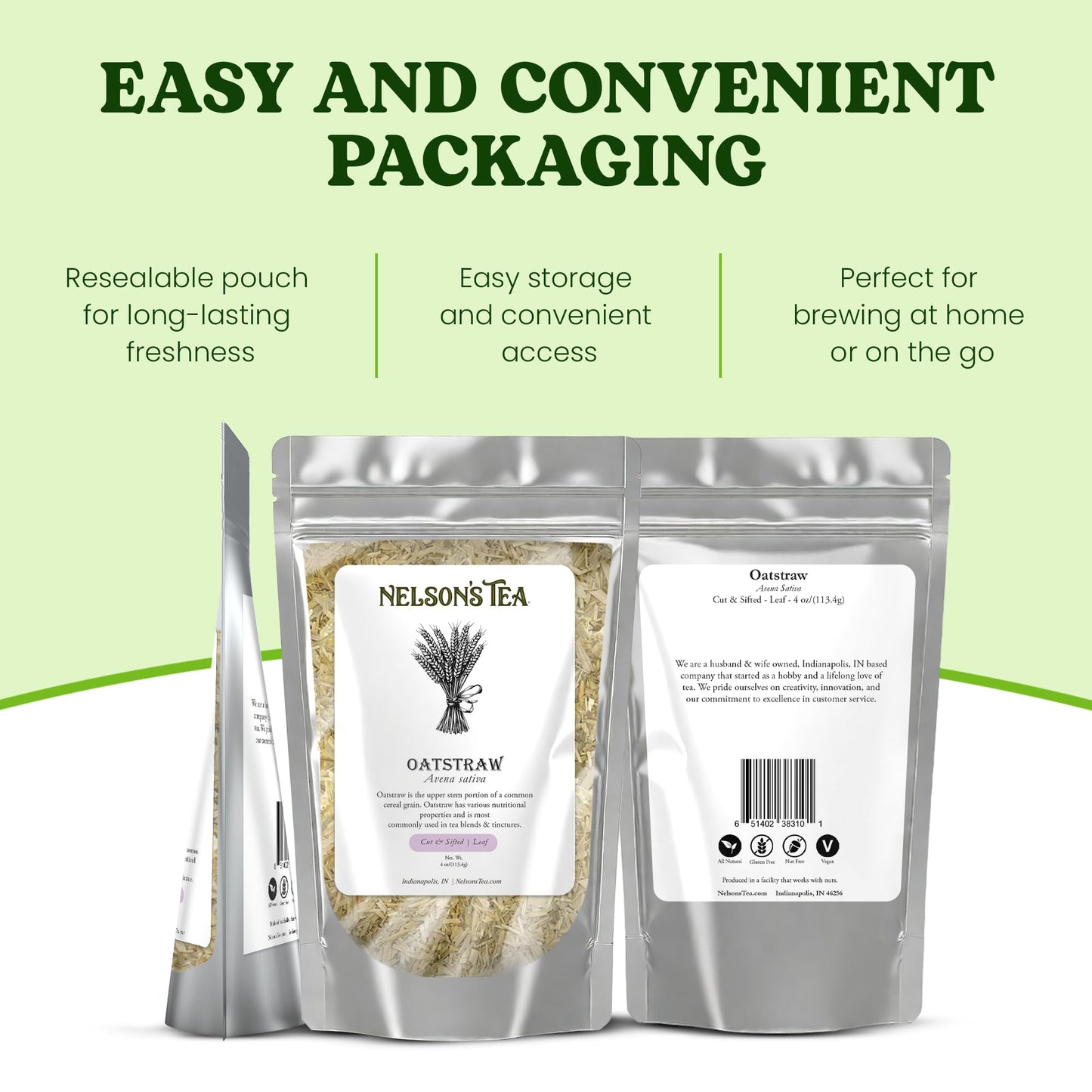 Nelson's Tea Oatstraw - Cut & Sifted Avena Sativa - Nourishing Herbal Infusion for Relaxation & Well-Being - Rich in Nutritional Properties, Perfect