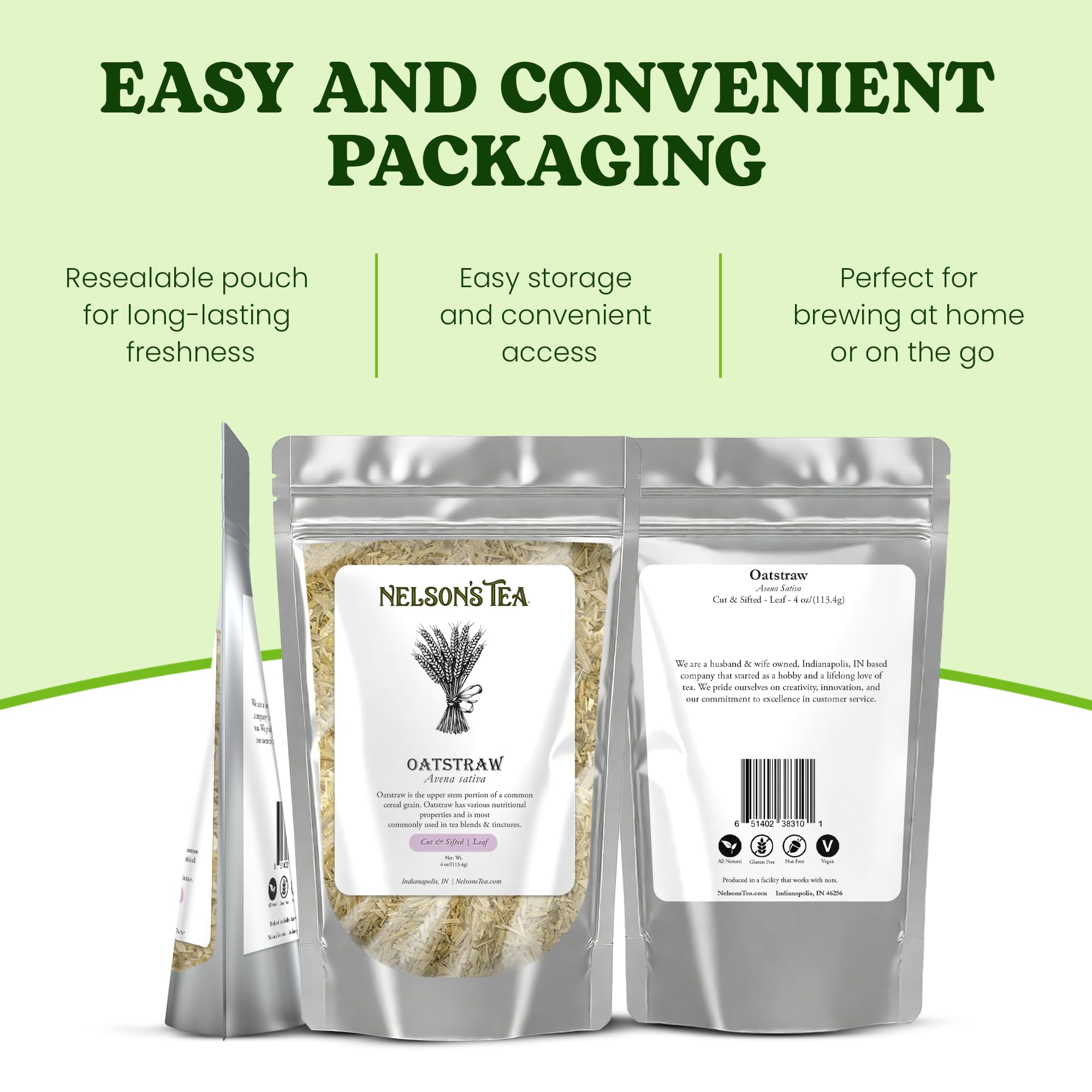 Nelson's Tea Oatstraw - Cut & Sifted Avena Sativa - Nourishing Herbal Infusion for Relaxation & Well-Being - Rich in Nutritional Properties, Perfect