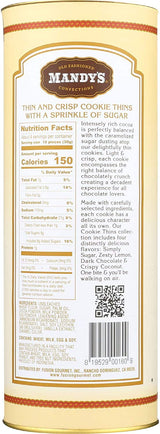 Mandy's - Dark Chocolate Cookie Thins - Box Contains 42 Cookies, 4.6 Ounce.