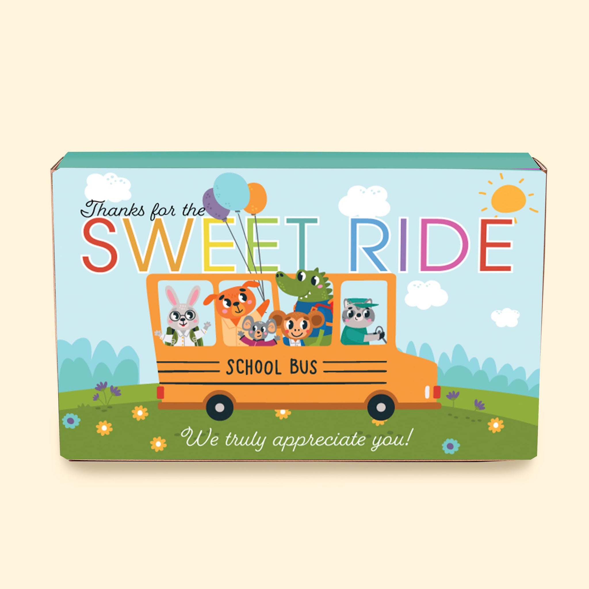 Thoughtfully, Bus Driver Appreciation Gummies Sweet Gift Box, Includes Gummy Bears, Sour Watermelon, Sour Peach Rings, Sour Peach Gummies & Fruit
