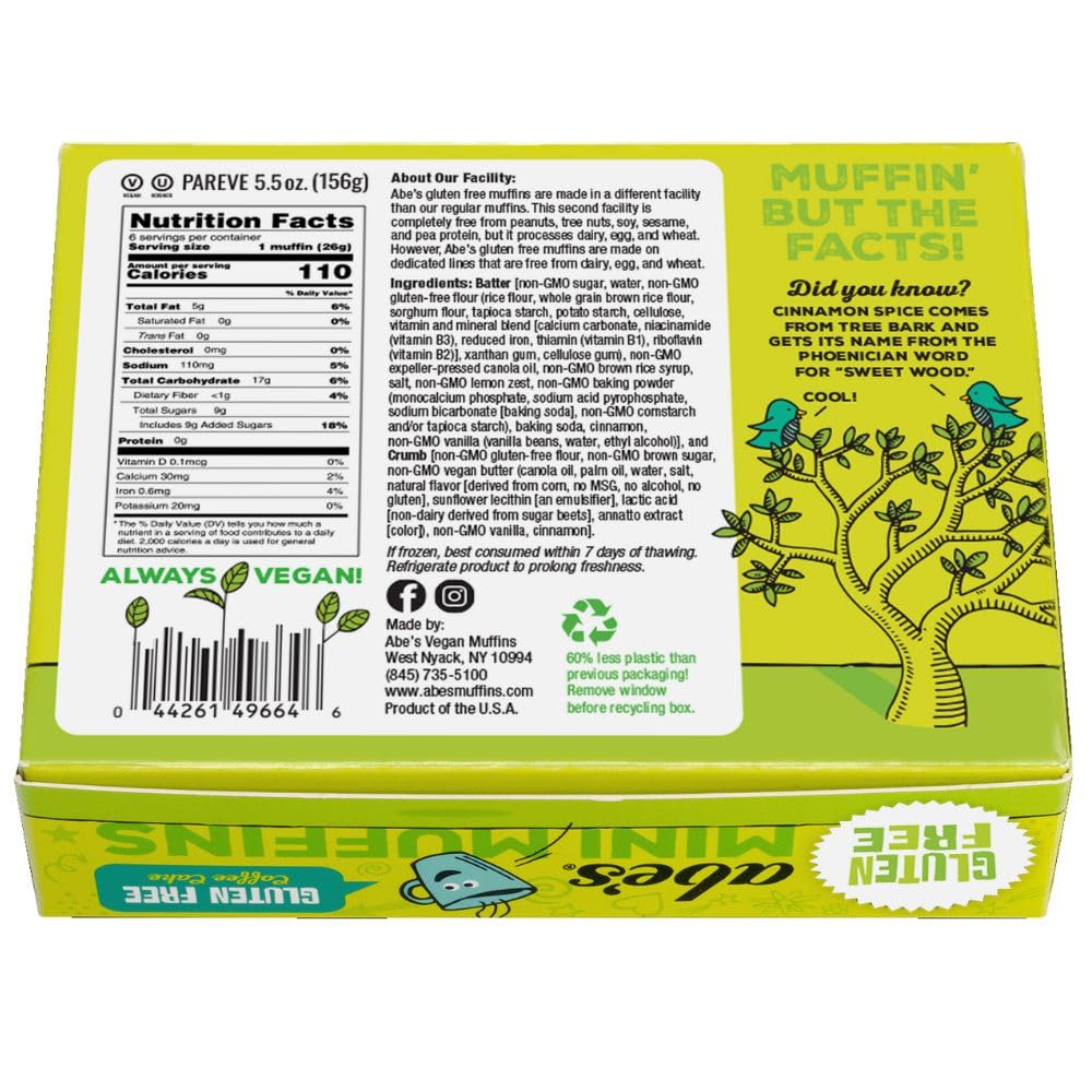 Abe's Coffee Cake Muffin 6ct, 5.5 OZ