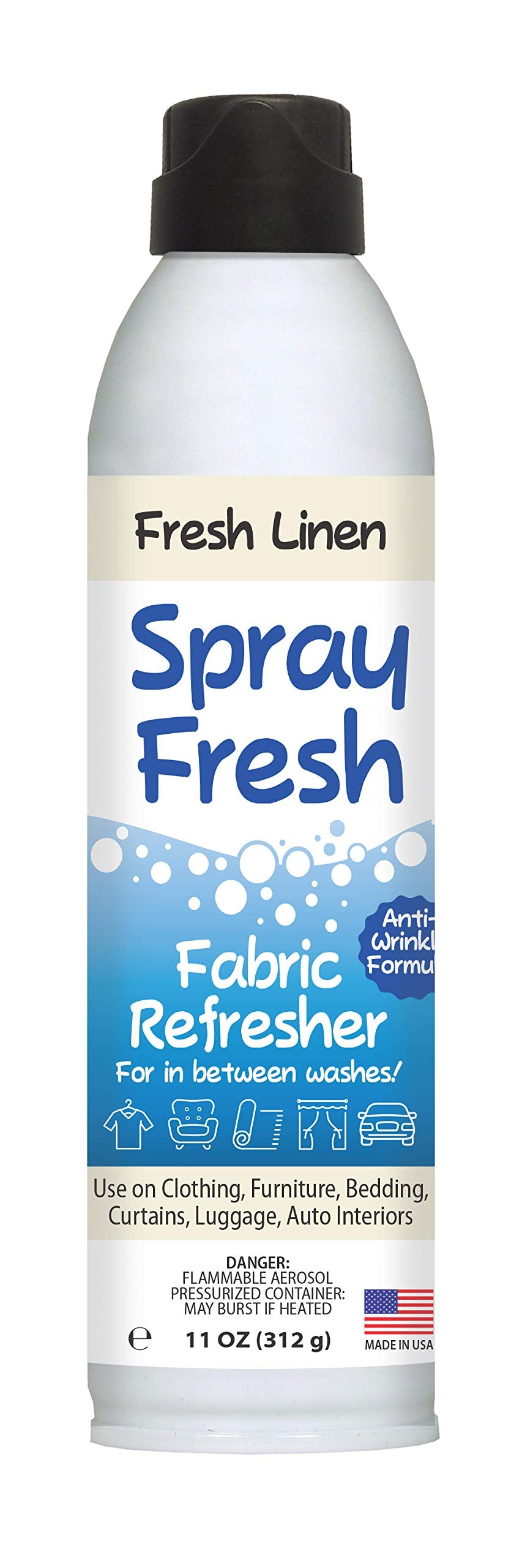 Home First Spray Fresh Fabric Refresher, Linen, 22 oz - Deodorizer and Freshener for Clothing, Bedding, and Furniture