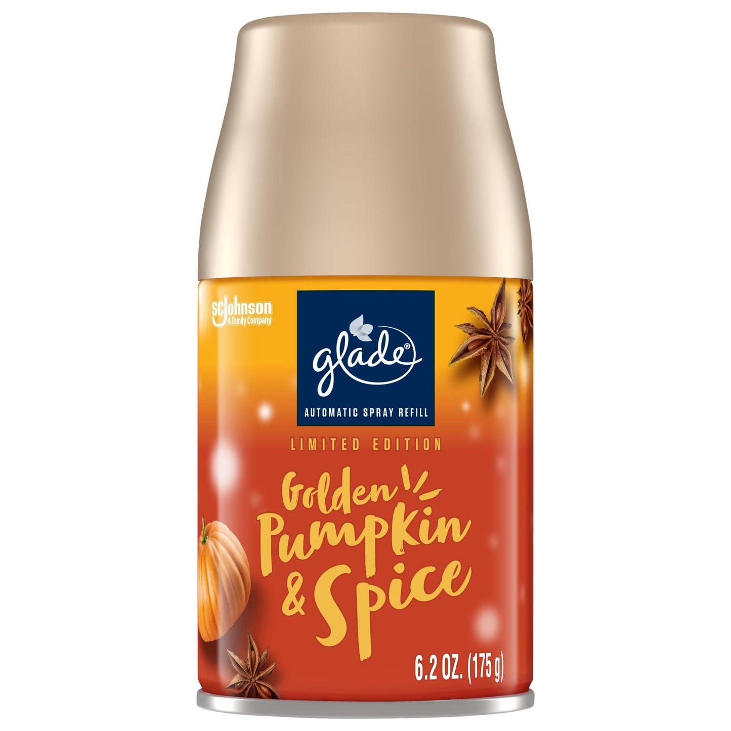 Glade Automatic Spray Refill, Air Freshener for Home and Bathroom, Golden Pumpkin & Spice, 6.2 Oz