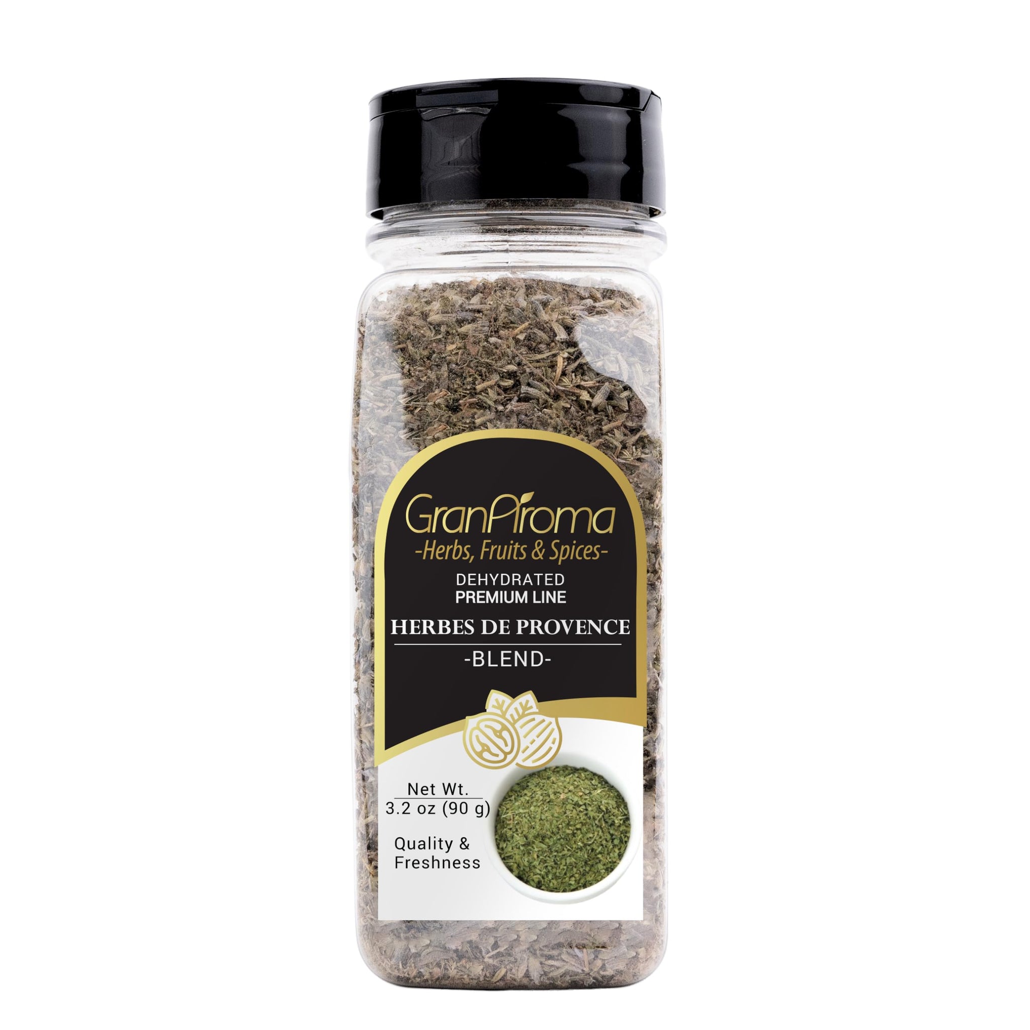 GranAroma Herbes de Provence, A Rich, Rustic Spice Blend of Classic Provençal Herbs for Gourmet Cooking (3.2 Ounce)
