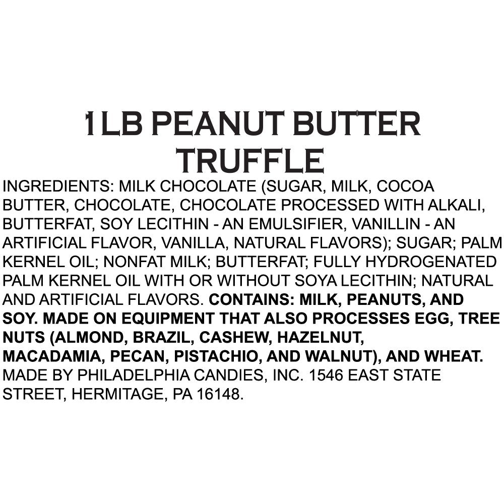 Philadelphia Candies Milk Chocolate Peanut Butter Truffles Net Wt 1 lb