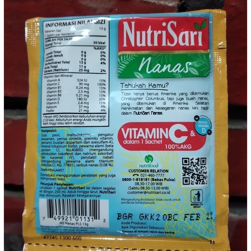 NutriSari Nanas Pineapple Instant Drink Powder 10-ct, 130 gram