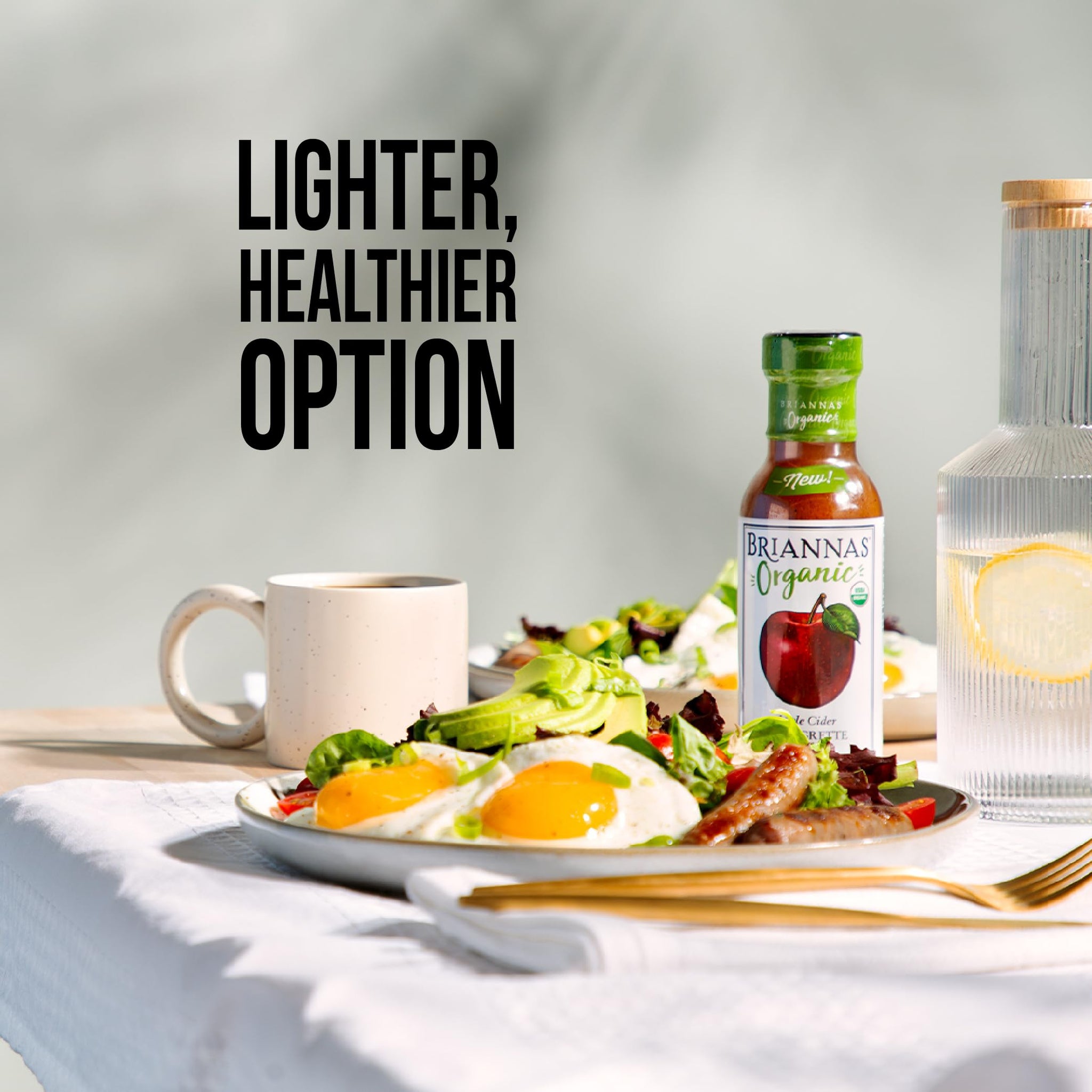 BRIANNAS - Organic Apple Cider Vinaigrette Dressing - Certified Kosher & Organic Salad Dressing made with Premium Ingredients - 10 oz. Bottle