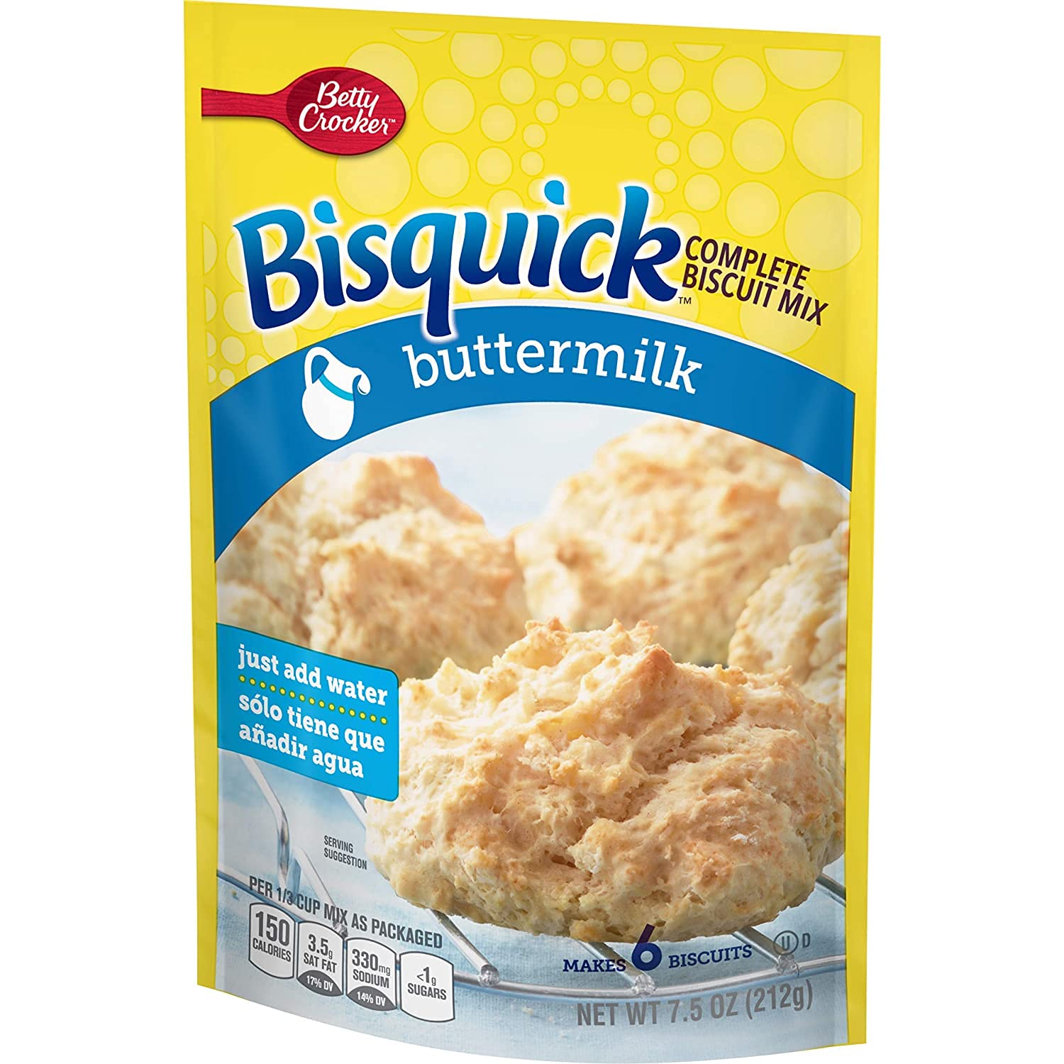 Betty Crocker Bisquick Complete Mix Buttermilk Biscuits, 7.5 oz (Pack of 5)