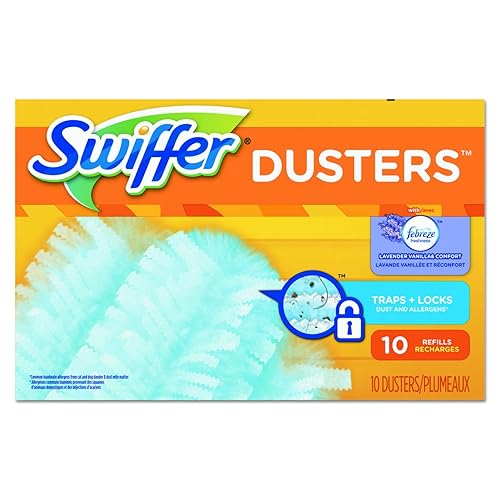 Swiffer 21461 Refill Duster, Dust Lock Fiber, Lavender Vanilla Scent, 4" Width, 6" Length, Light Blue (Pack of 40)