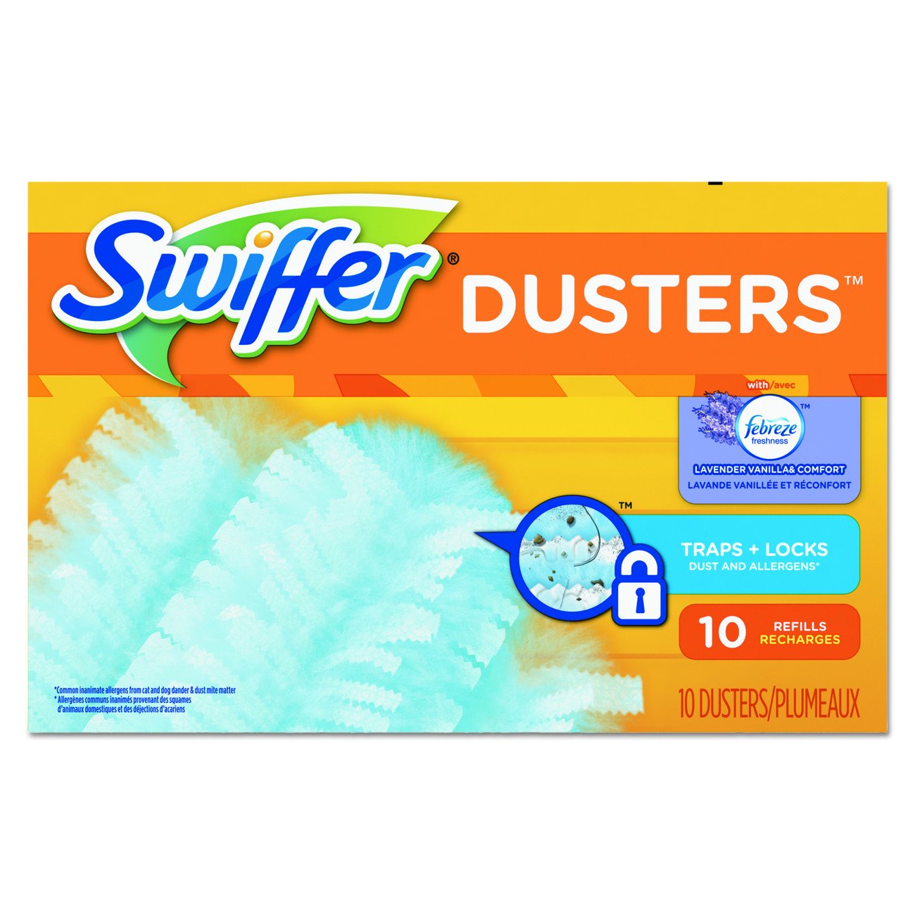 Swiffer 21461 Refill Duster, Dust Lock Fiber, Lavender Vanilla Scent, 4" Width, 6" Length, Light Blue (Pack of 40)