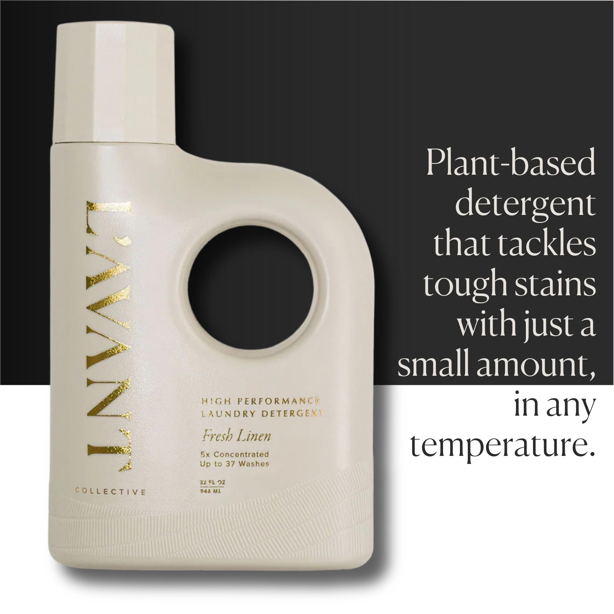 L'AVANT Collective Luxury Laundry Detergent | Fresh Linen | Natural Non-Toxic Liquid Laundry Soap with Enzymes | Plant-Based, HE Compatible, Protects
