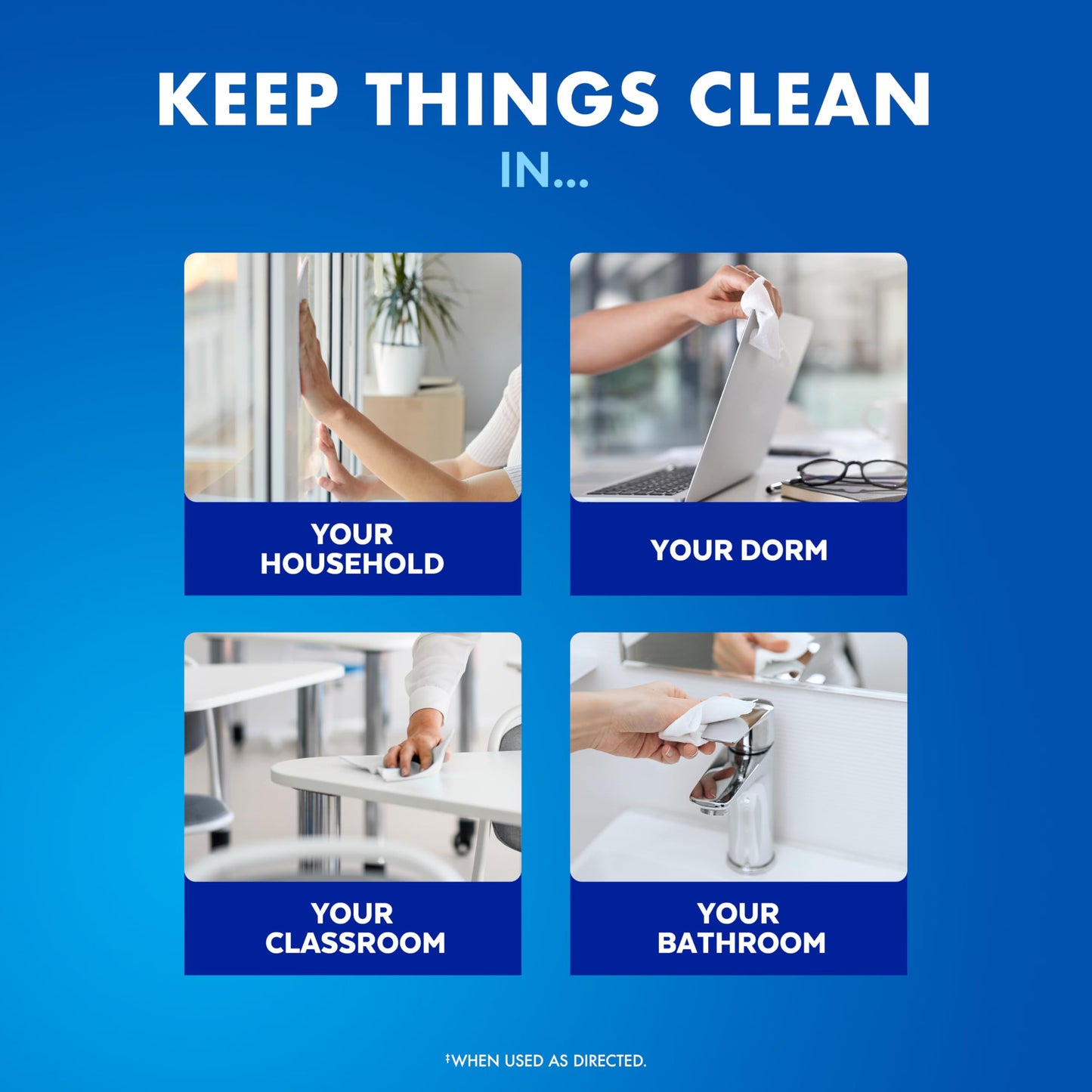 Lysol Disinfecting Wipes Bundle, Home Apartment Dorm Room Essentials and Cleaning Supplies, All Purpose Cleaner, Multi-surface Cleaning Wipes, Lemon