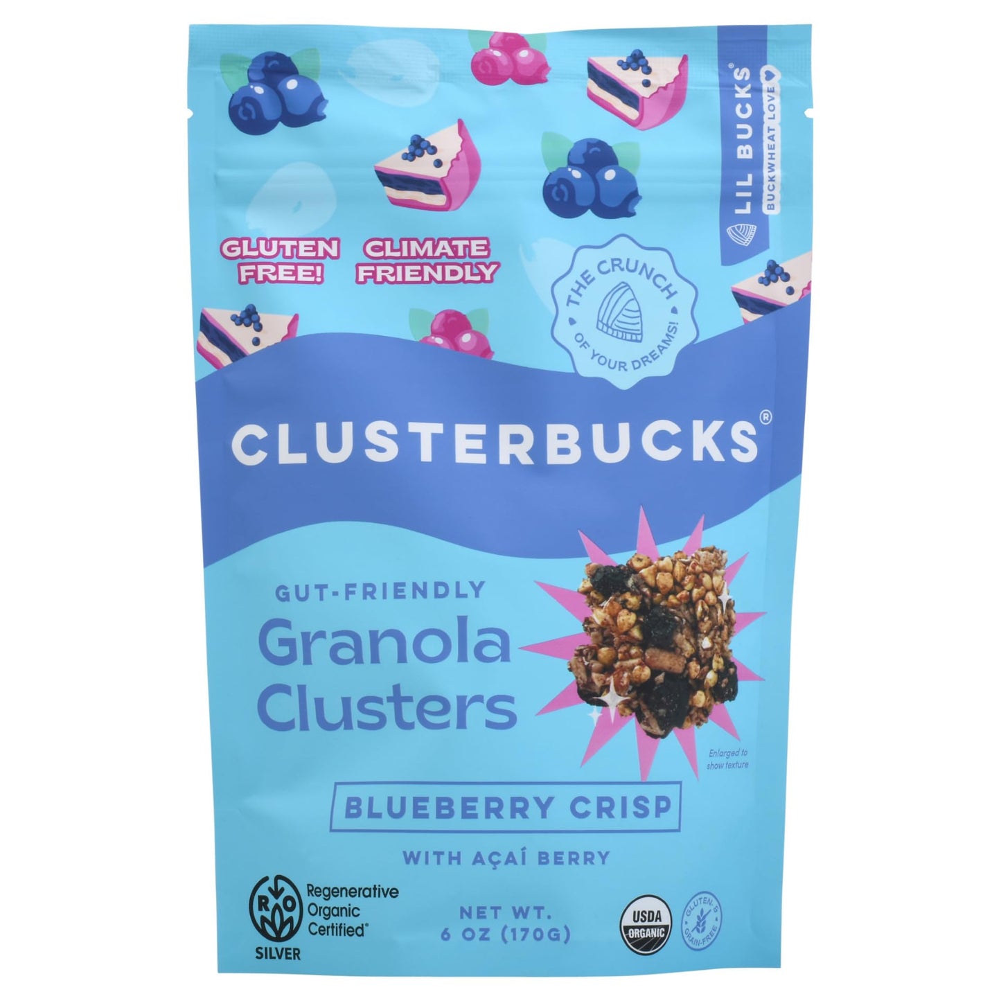 Clusterbucks Superfood Clusters - Grain-Free, Keto-Friendly Granola with Regeneratively Grown Sprouted Buckwheat- Gluten-Free, Low-Carb, Organic