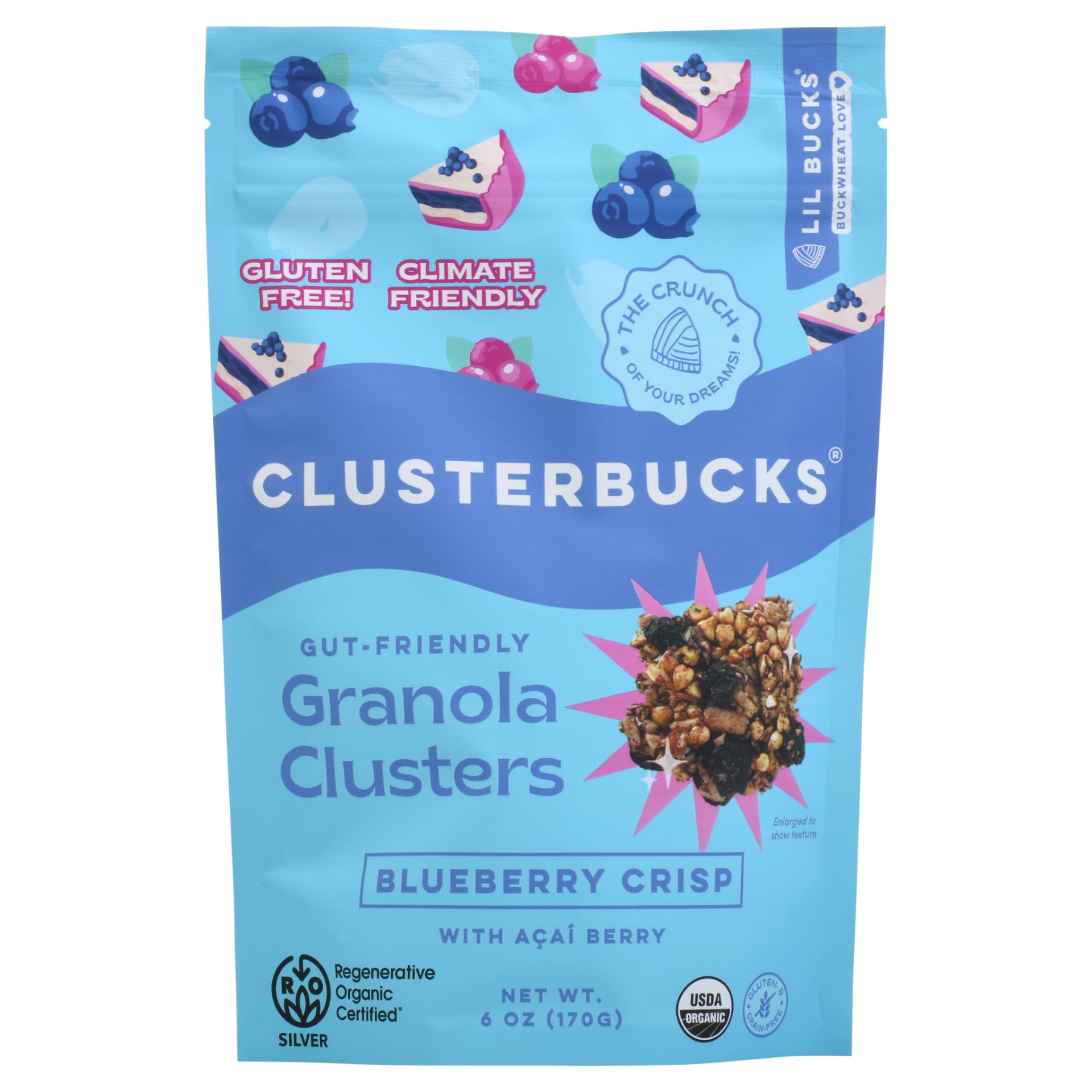 Clusterbucks Superfood Clusters - Grain-Free, Keto-Friendly Granola with Regeneratively Grown Sprouted Buckwheat- Gluten-Free, Low-Carb, Organic