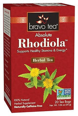 Bravo Tea Absolute Rhodiola Herbal Tea Caffeine Free, 20 Tea Bags