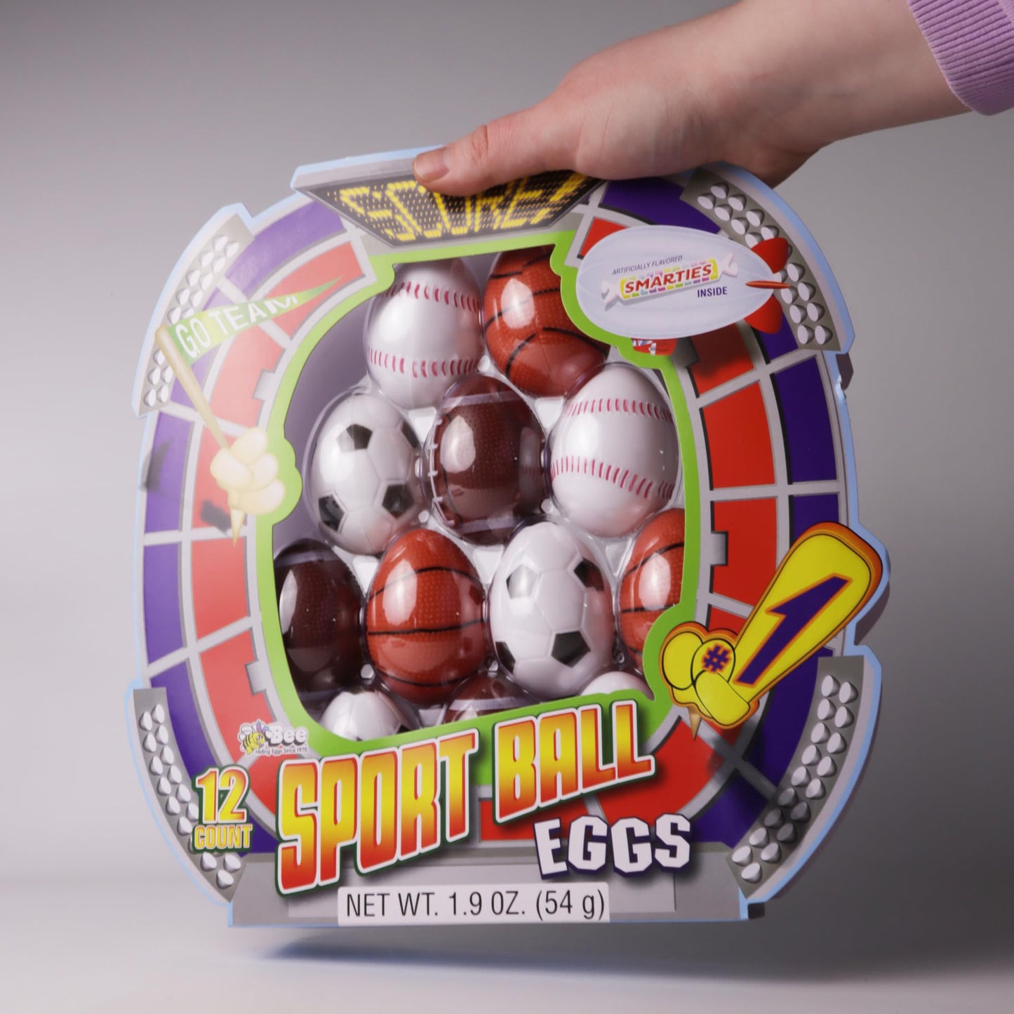 Candy Filled Easter Eggs, Sports Themed for Hunts and Baskets, 12 Pieces