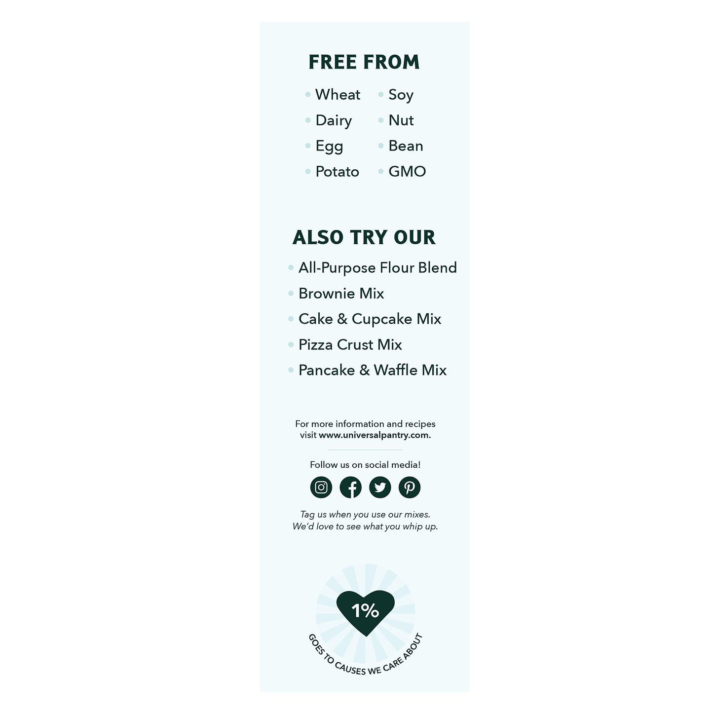 Universal Pantry Top 8 Allergen-Free Scone & Biscuit Mix. Vegan, gluten-free, dairy-free, egg-free, nut-free, soy-free, bean-free, potato-free, non