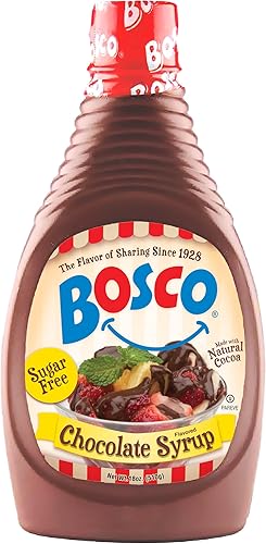 Bosco Sugar Free Chocolate Syrup 18oz | Fat Free, Gluten Free, Made with Natural Cocoa