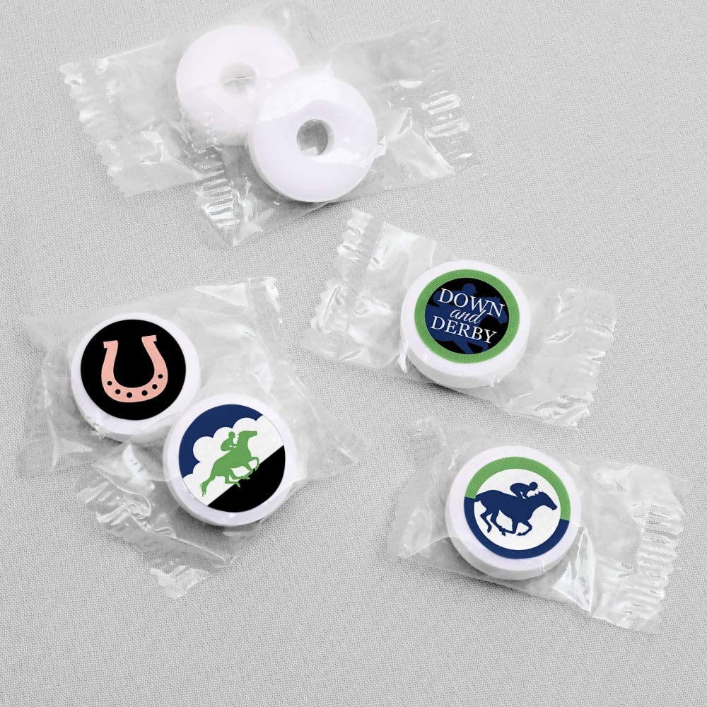 Big Dot of Happiness Kentucky Horse Derby - Race Party Round Sticker Favors - Labels Fit Chocolate Candy (1 Sheet of 108)