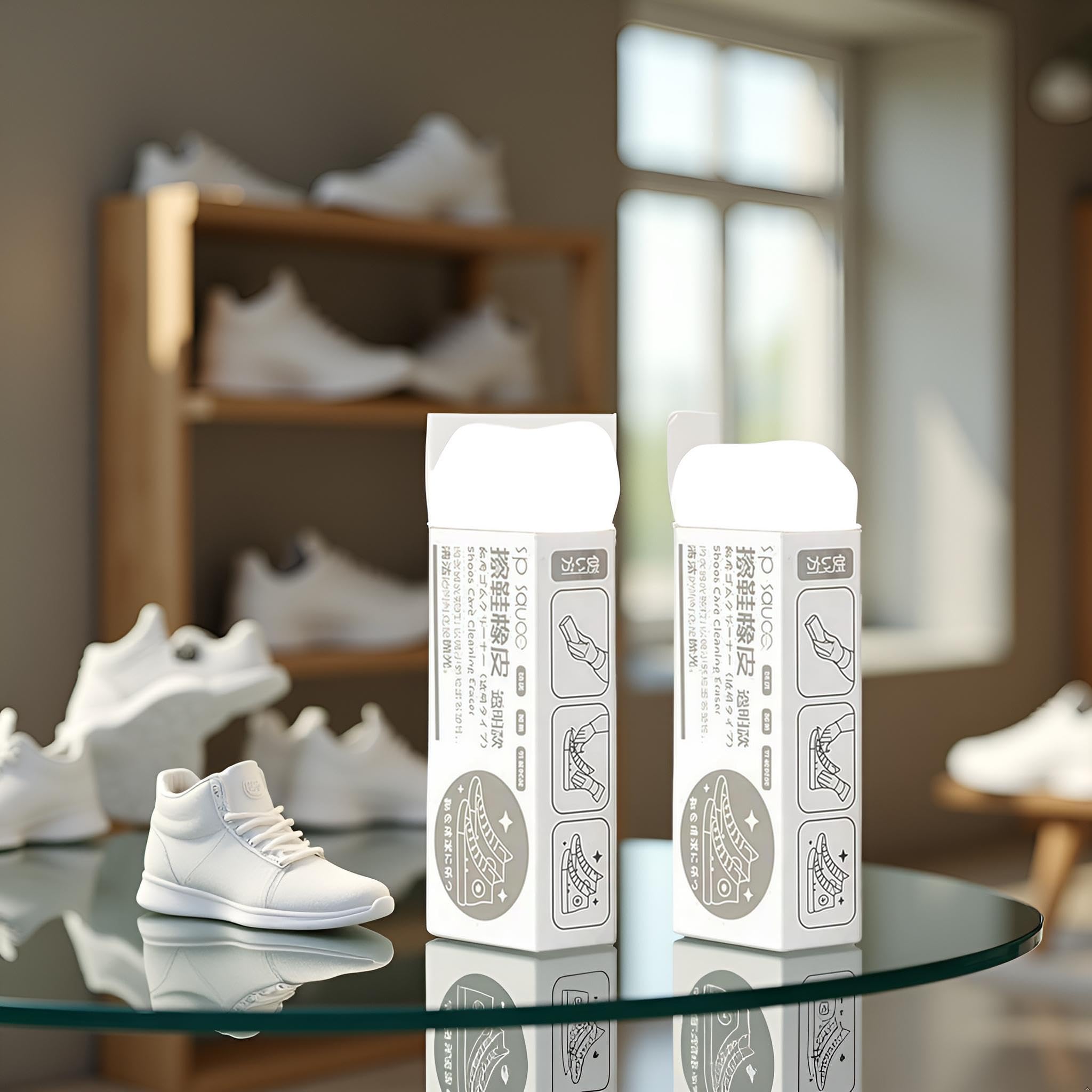 2Pcs White Suede and Nubuck Eraser,Nubuck Suede Eraser for Sneaker Shoes Canvas Cleaning Eraser Dirt Remover for Leather Shoes Boot Scuffs Stains