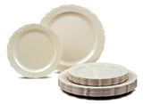 " OCCASIONS " 120 Plates Pack,(60 Guests) Vintage Wedding Party Disposable Plastic Plates Set -60 x 10'' Dinner + 60 x 7.5'' Salad/Dessert (Verona